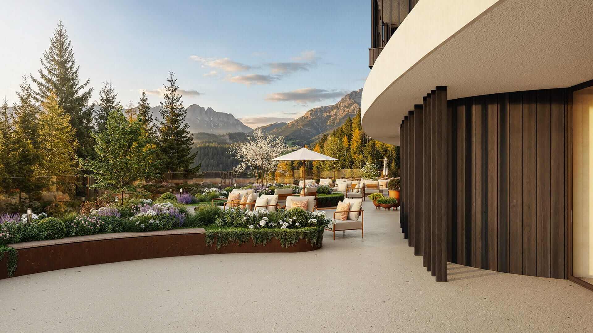GanisResort_TerrasseRosengarten_WellnessResortDolomiten